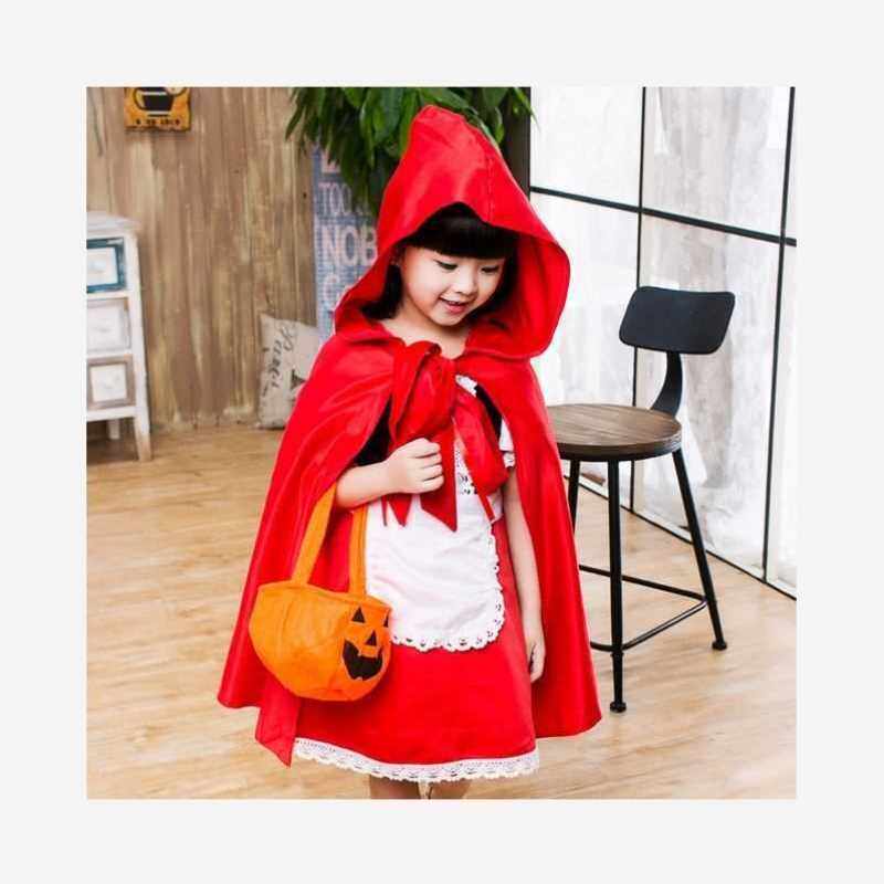 网红抖音战袍演出服女宝宝舞台披风连帽圣诞节斗篷女童披肩小红帽