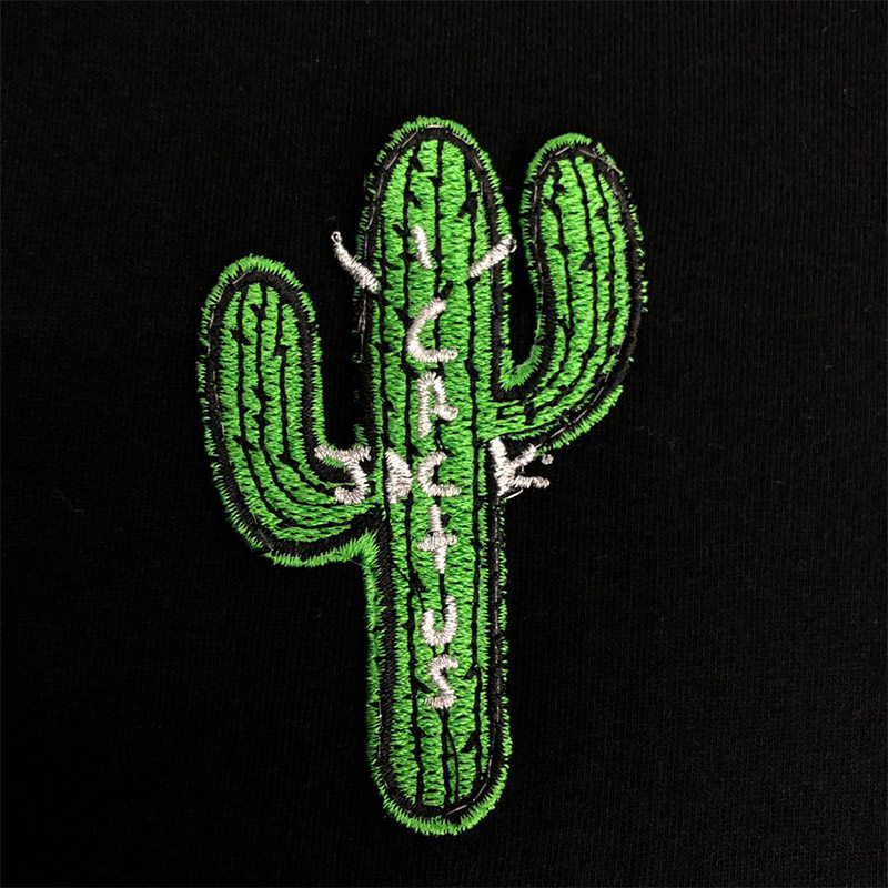 travisscottcactusjackbadgeteets同款仙人掌刺绣t恤