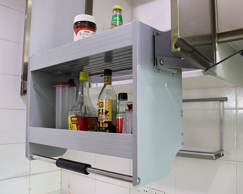 hoffnung板式收纳厨柜升降拉篮调味篮下下拉吊柜拉篮