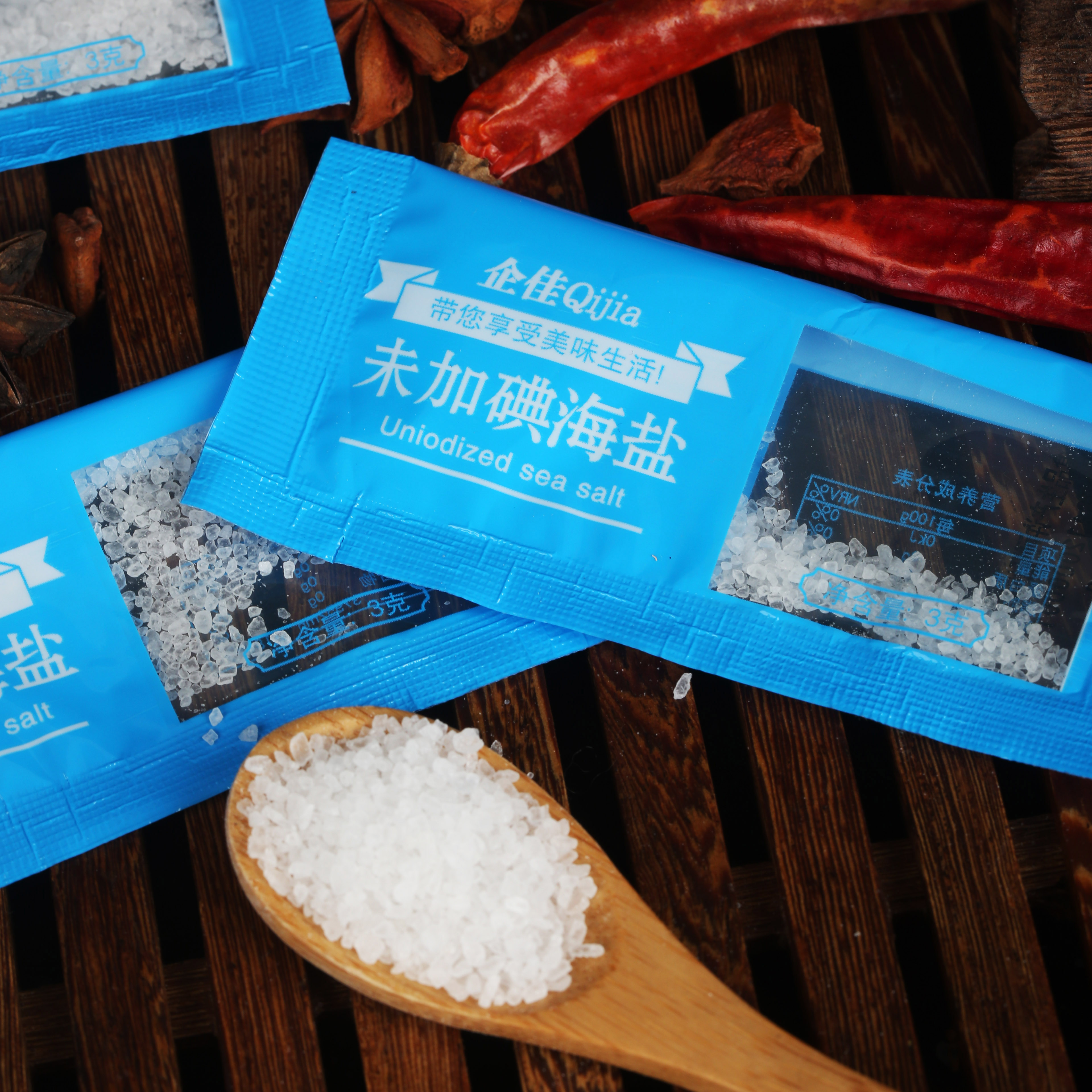 食用企佳无碘海盐宿舍小袋独立小包包装便携食盐