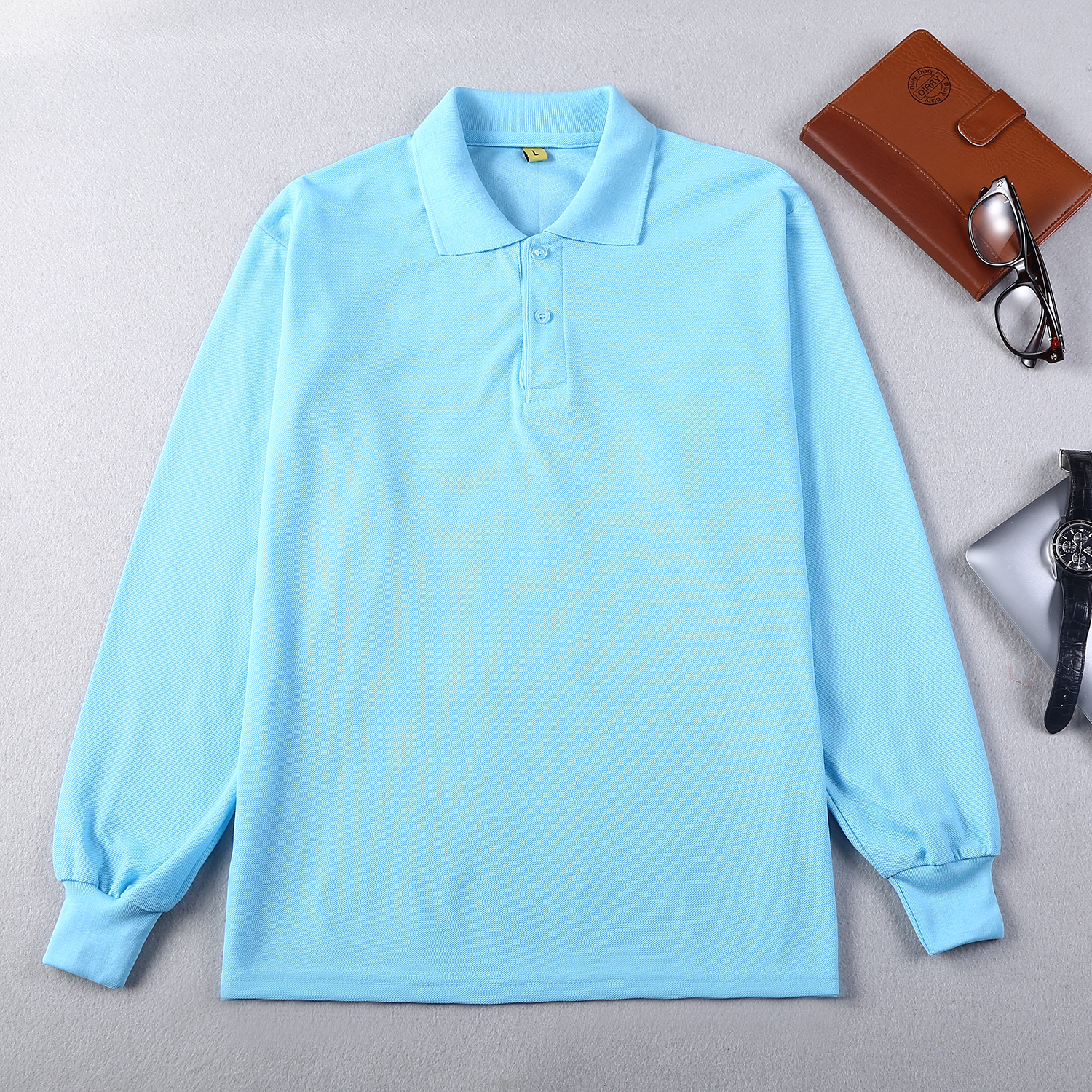 翻领polo衫长袖定制工作服纯棉带领工装t恤男女团体衣服印字logo