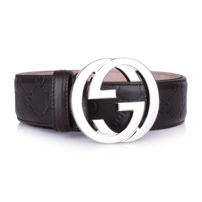 gucci古奇男款黑色牛皮腰带411924双g皮带古驰腰带 新款