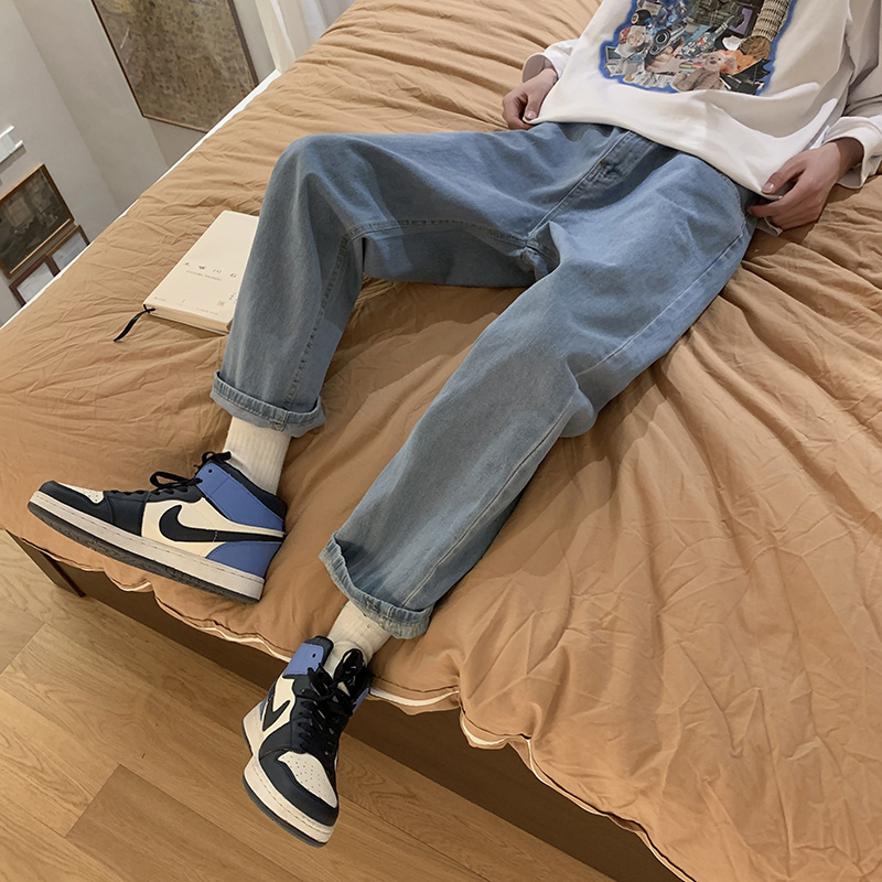 vintage裤子复古日系慵懒风牛仔裤男夏季休闲阔腿高级感炸街男装