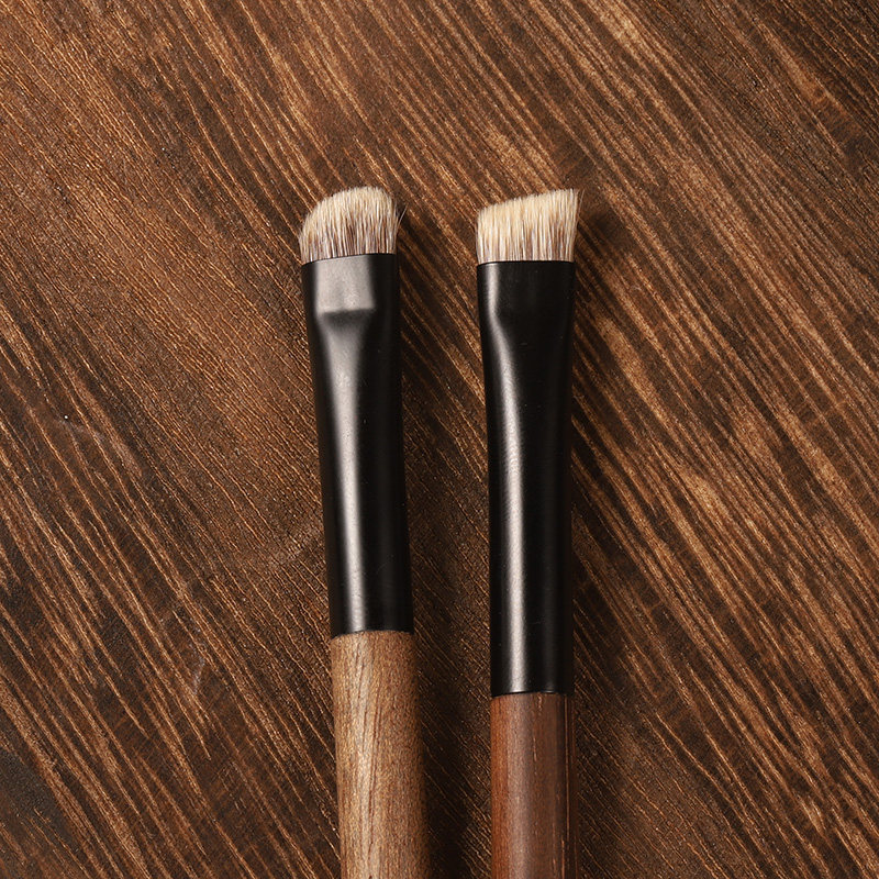 眉粉cp水獾毛斜角宽大眉刷毛眉粉刷胡桃木化妆化妆刷