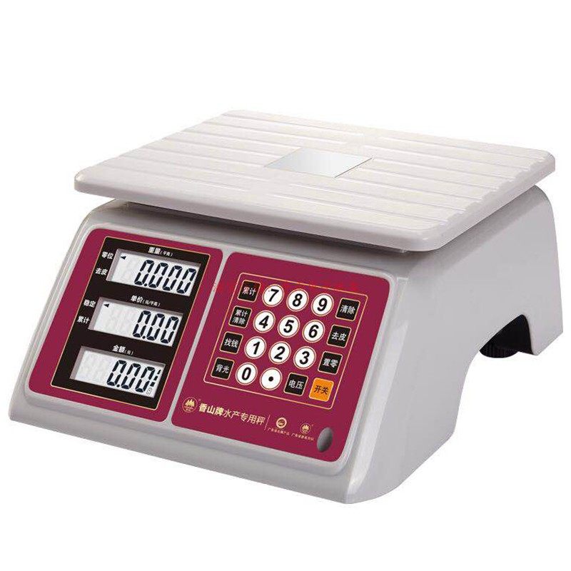 香山防水水产海鲜30kg超市卖鱼电子秤全不锈钢台秤