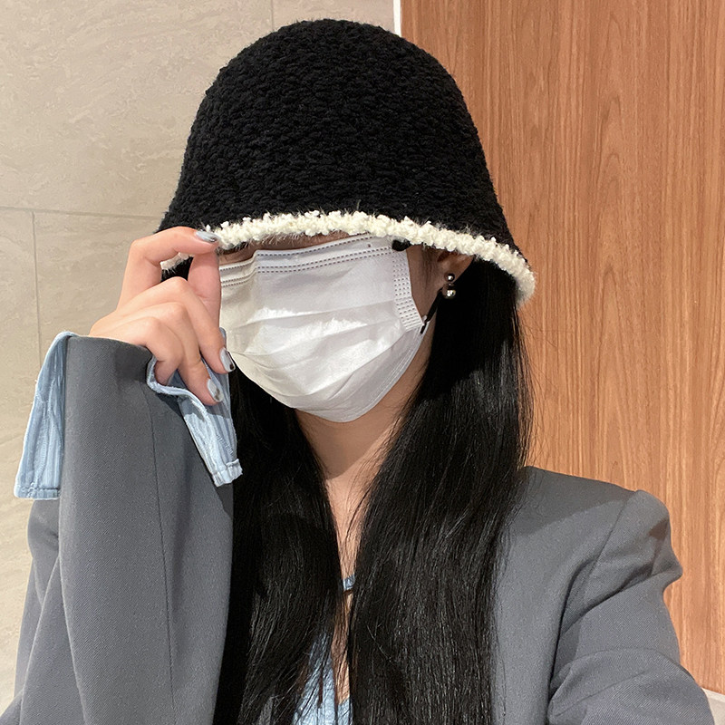 毛绒渔夫帽女秋冬2022新款小香小香风风帽子女帽子