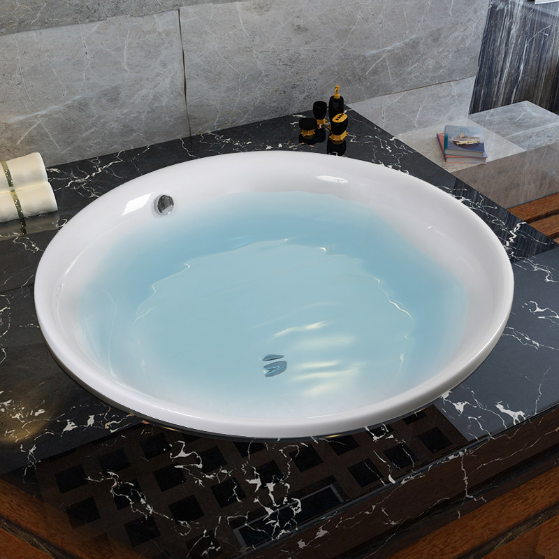toto珠光浴缸17米圆形嵌入式家用成人日式泡澡普通浴缸