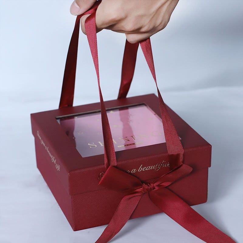 蝴蝶结开窗礼物盒空盒子结婚伴手伴娘随手手提袋礼品盒