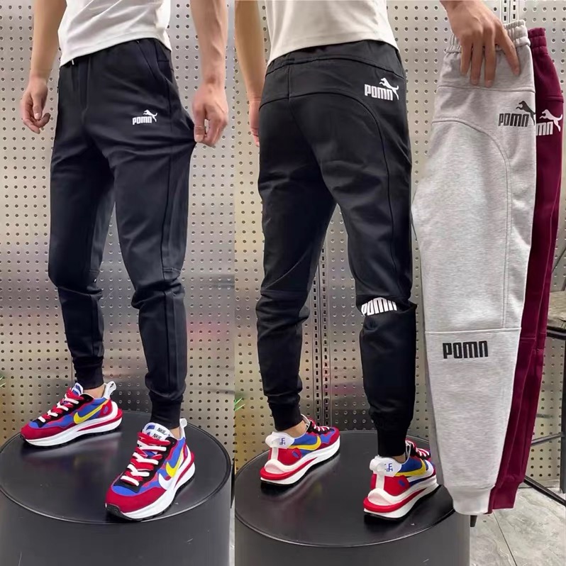 裤子男秋冬加绒休闲裤快手潮牌运动裤百搭弹力黑色加厚卫裤小脚裤