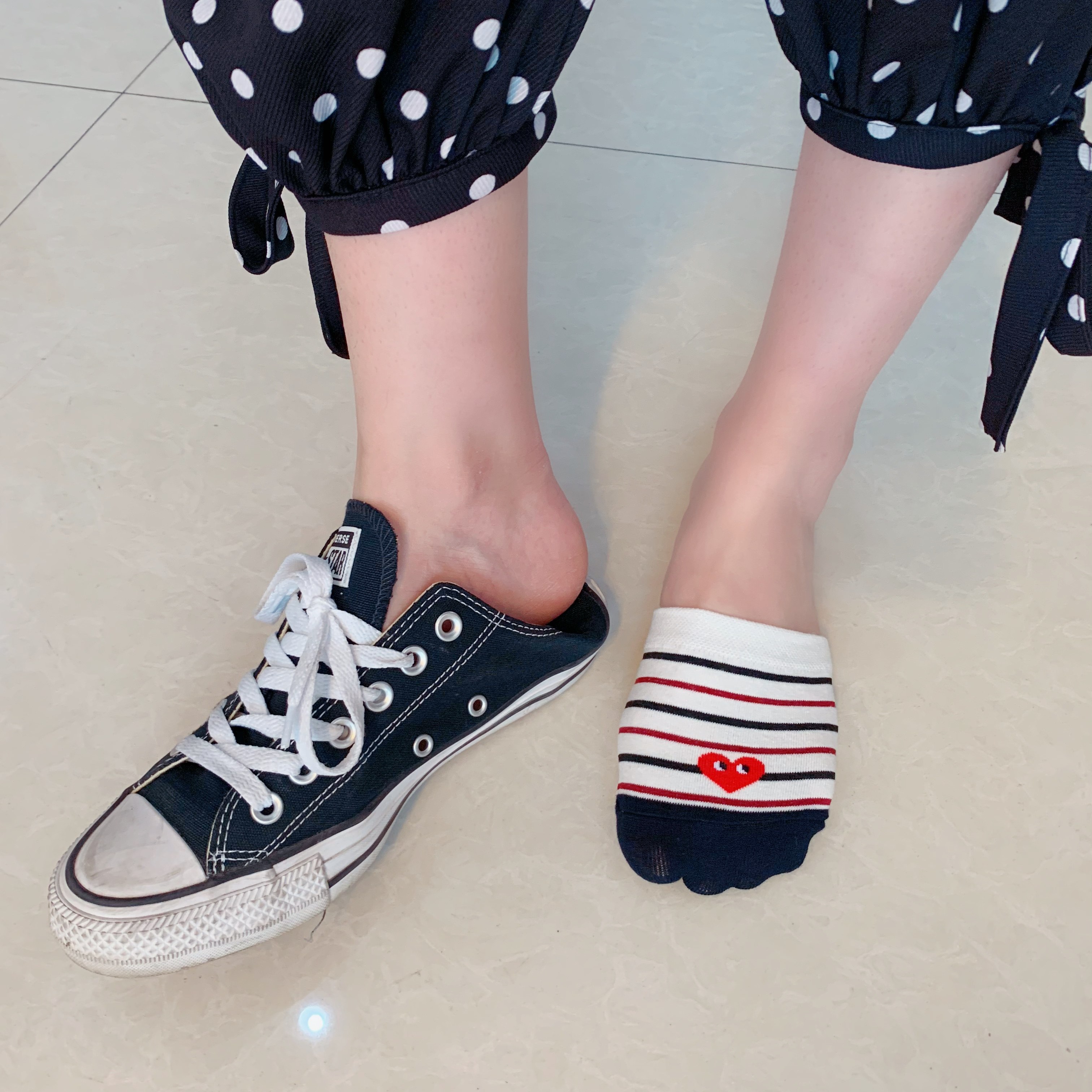 5双半截女前脚掌袜薄款夏季纯棉吸汗短袜防滑船袜