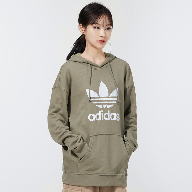 adidas阿迪达斯三叶草女装2021冬季新款运动休闲卫衣套头衫hd9810