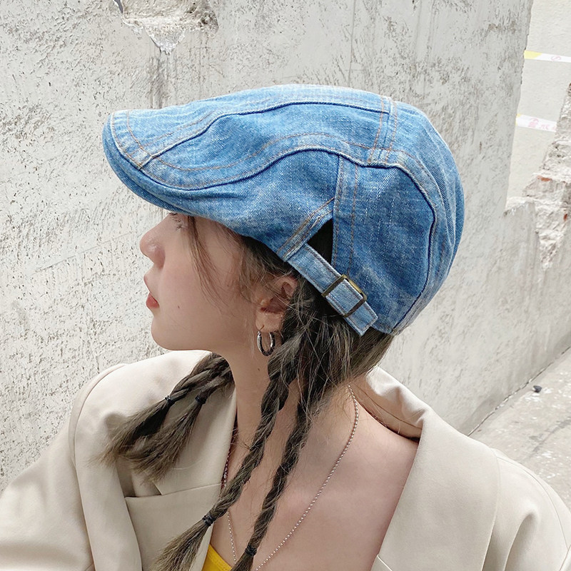 ins港风潮流网红复古牛仔前进帽女夏韩版秋冬帽子