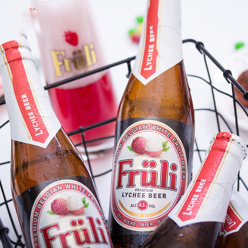 比利时原装进口fruli芙力草莓荔枝味精女士低度果味啤酒
