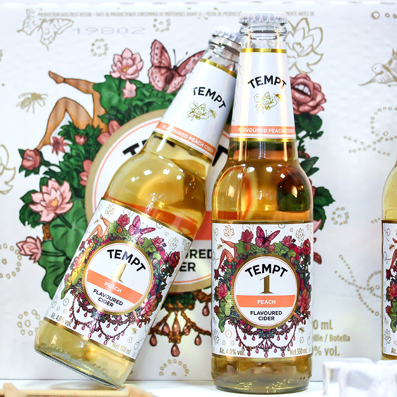 tempt丹麦进口诱惑9号草莓香橙味甜果酒330ml啤酒