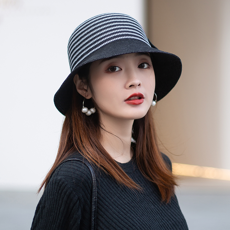 渔夫帽女日系遮阳防晒赫本风帽子女春秋薄款百搭韩版优雅时尚盆帽