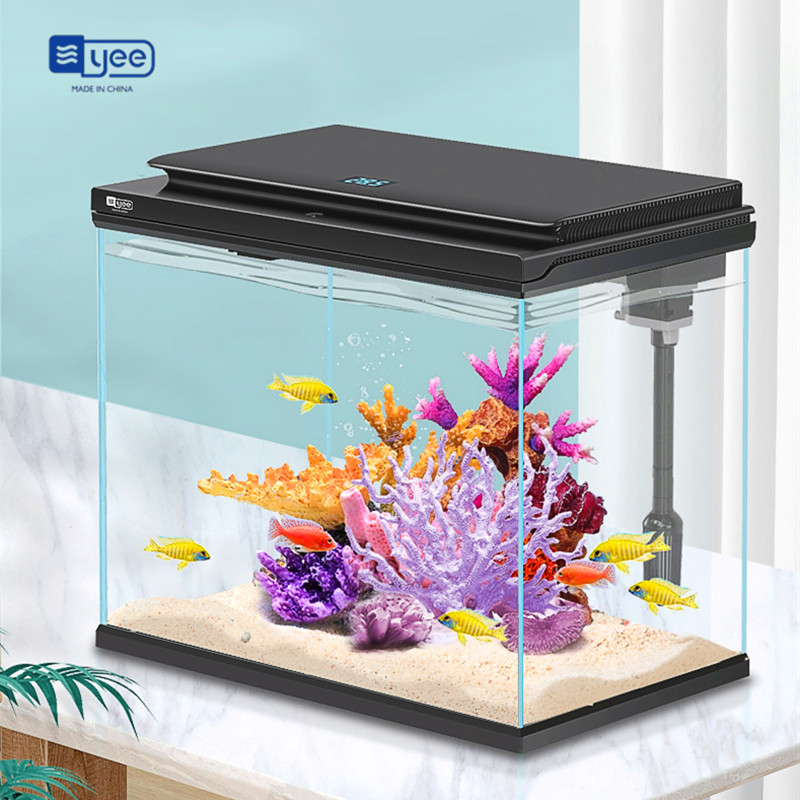 鱼缸yee玻璃金鱼缸换水生态超白小鱼家用客厅桌面缸