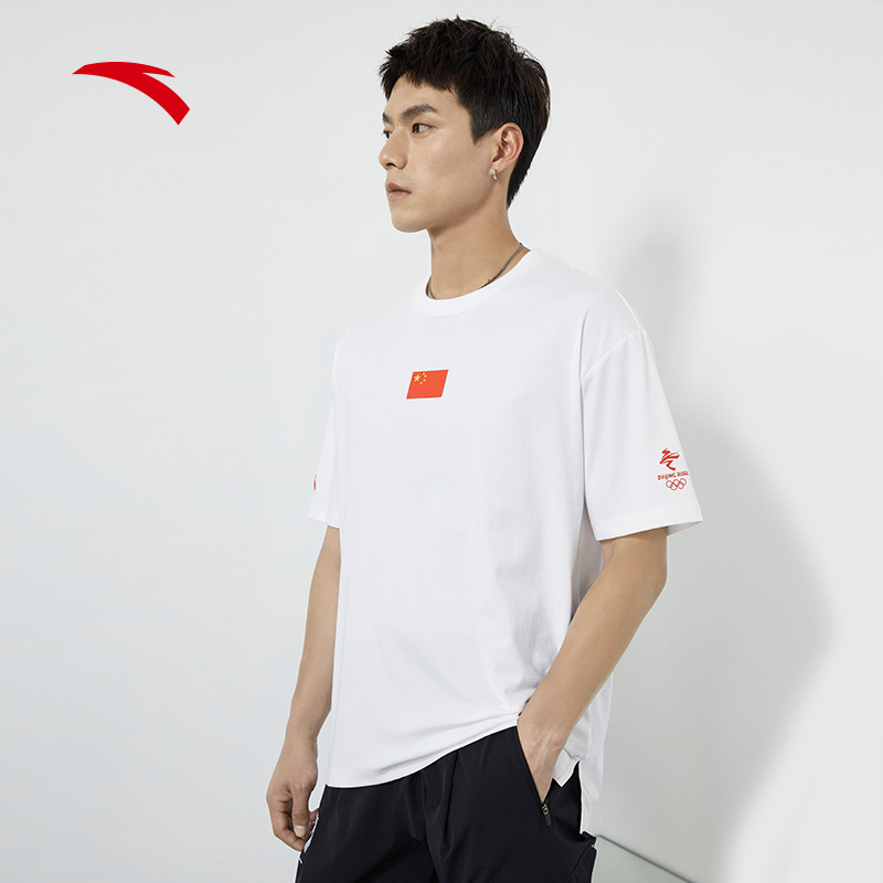 安踏全天候系列北京2022年冬奥会特许商品国旗运动运动t恤