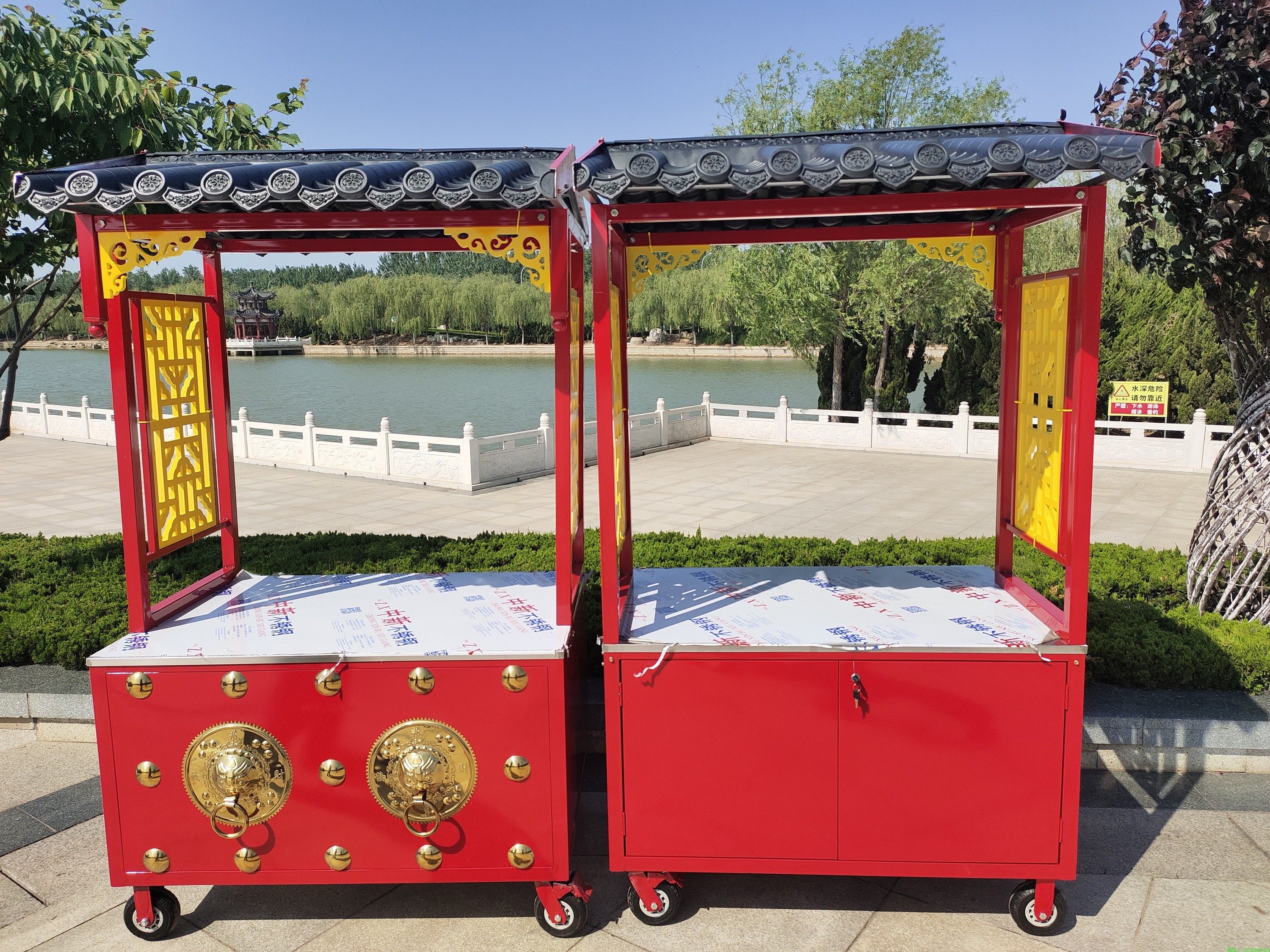 小吃推车摆摊移动复古商用多功能仿古餐车烤鸭餐车