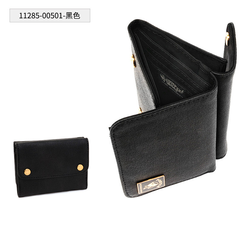 porter泼水三折钱包质感多款功能软皮pu平纹钱包