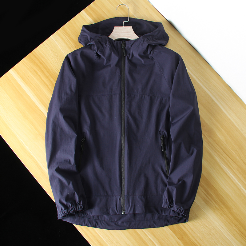 日单牛货！春季款纯色轻薄款防风防水连帽夹克外套百搭运动上衣潮