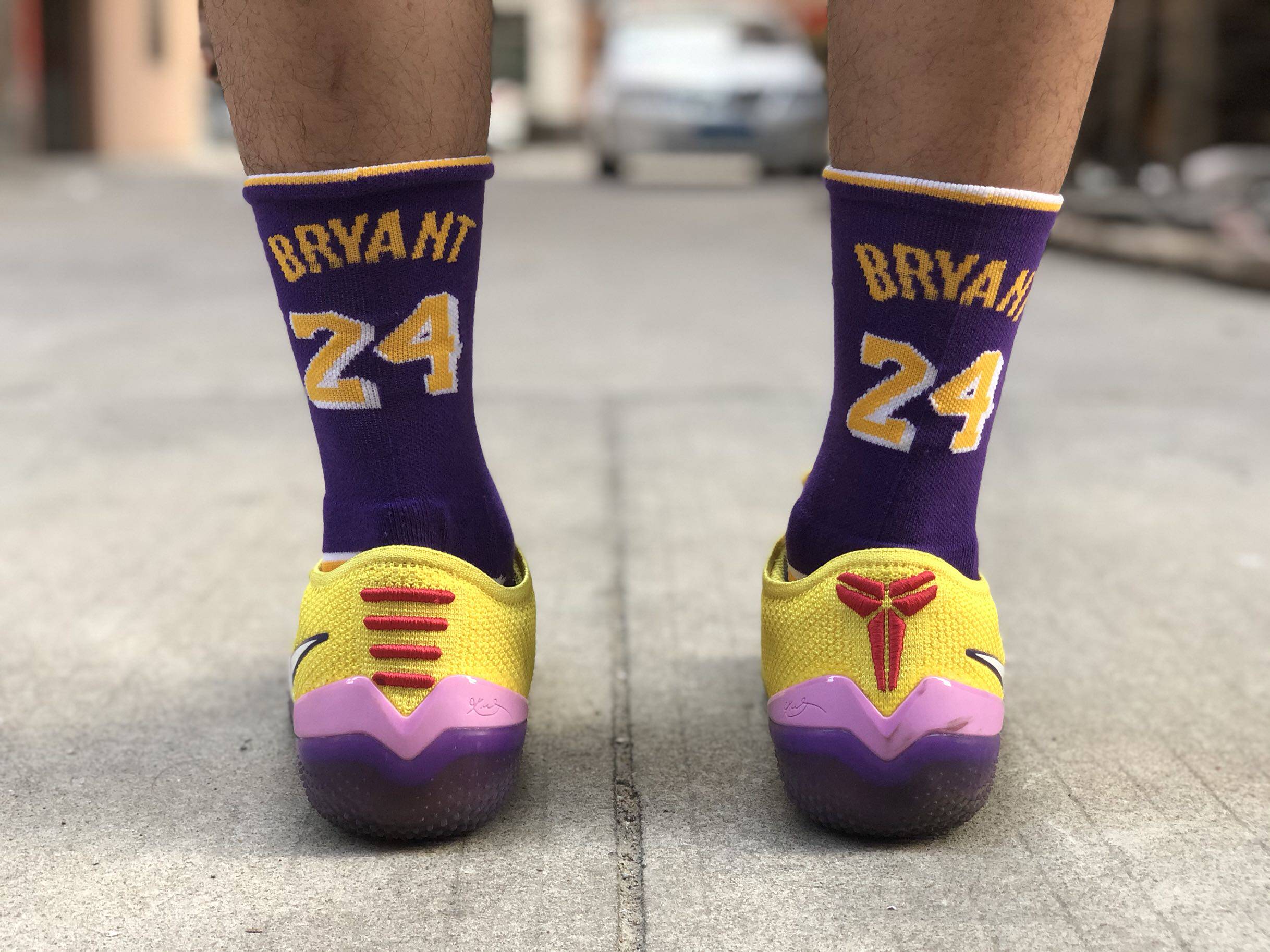 纪念科比湖人队紫金248鸳鸯休闲运动篮球长袜袜子篮球袜