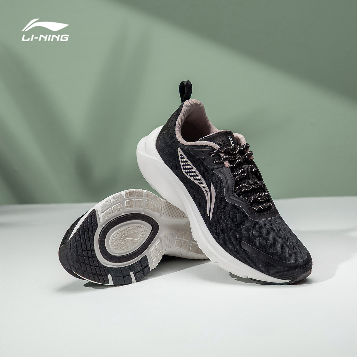 李宁跑步鞋女跳绳夏季鞋子休闲网面女鞋轻便跑步鞋