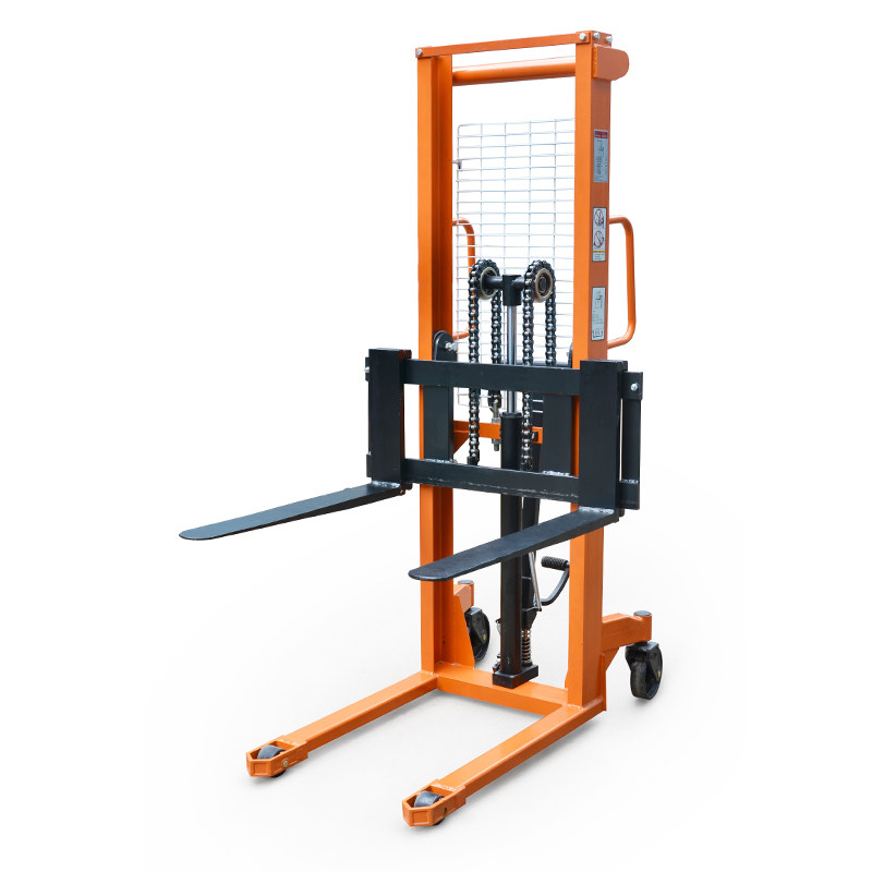 锐励2吨重型手动堆高车液压升高脚踏升降叉车液压装卸车