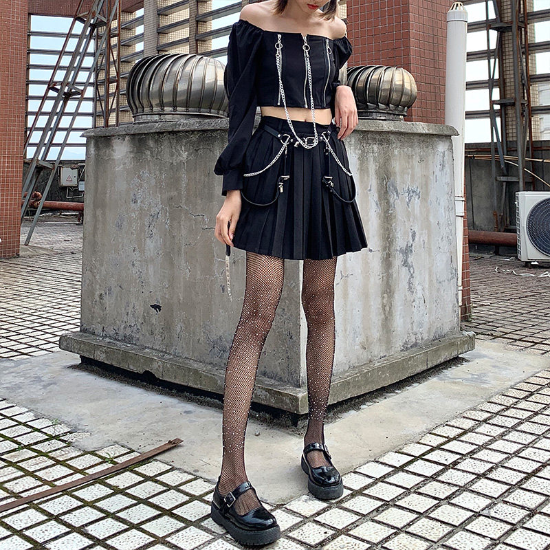 夜间实验黑色丝袜亮钻渔网袜性感袜子女黑丝网红ins连