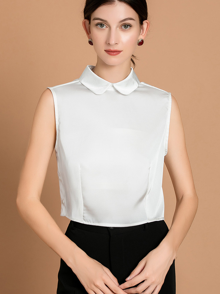 2021新款女士高端假领子秋冬百搭假领白色圆领套头打底装饰领韩版