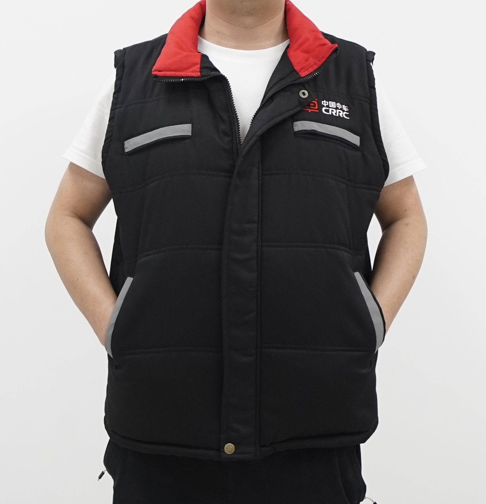 nhr服饰中国中车工作服冬季棉服马甲灰色工装背心