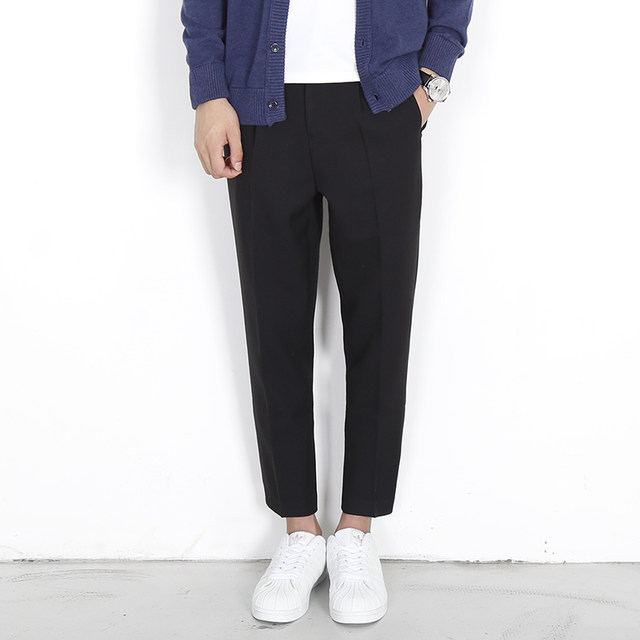 Fall men's casual pants pantyhose male loose leisure suit pants male Japanese sense of falling nine points trousers straight male Fall men's casual pants pantyhose male loose leisure suit pants male Japanese sense of falling nine points trousers straight male