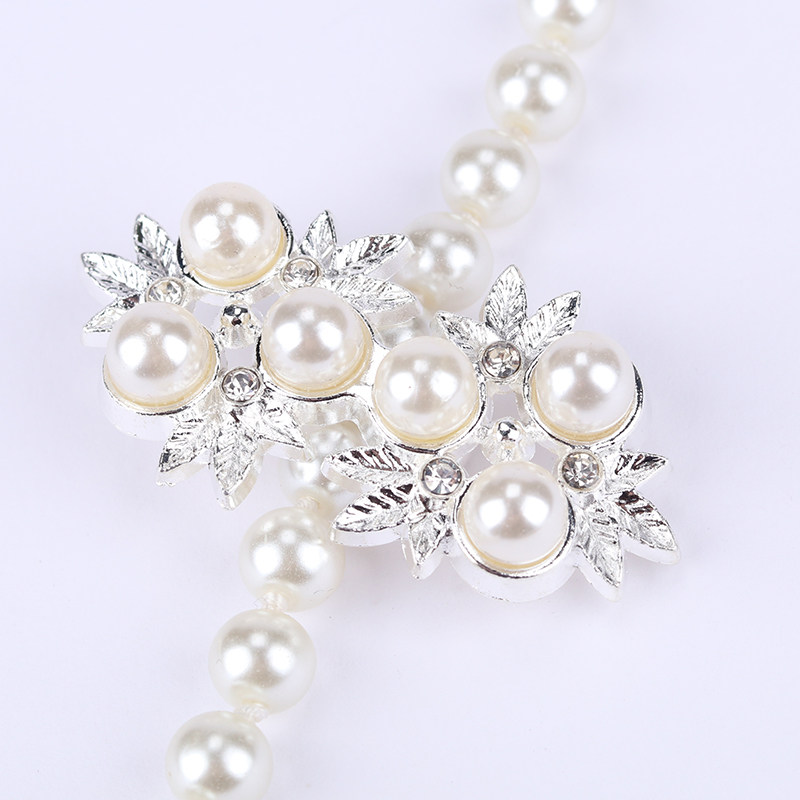 腰带珍珠古汉复古收腰链条白色女士毛衣裙子腰带