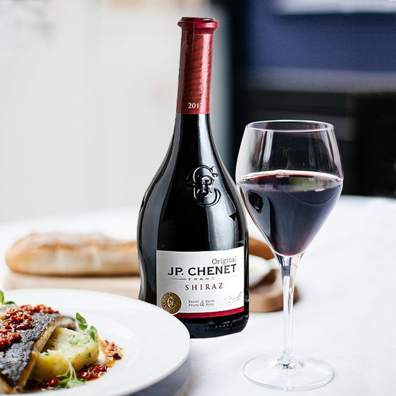 法国红酒歪脖脖子酒体柔顺原装进口jpchenet香奈西拉干红静态葡萄酒