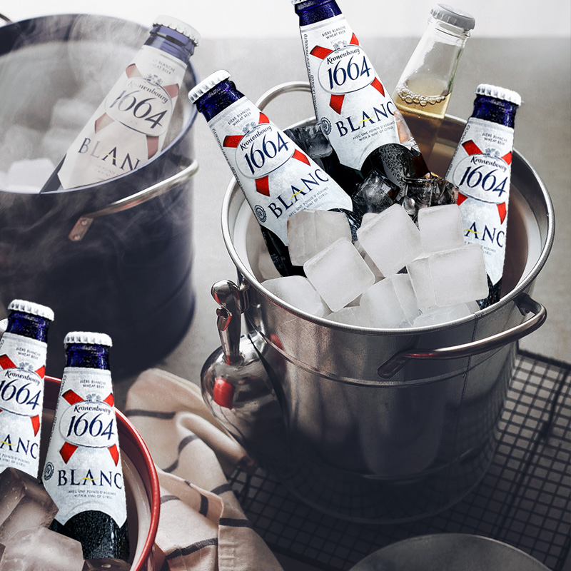 啤酒法国进口精酿1664白啤果味味精低度玫瑰啤酒