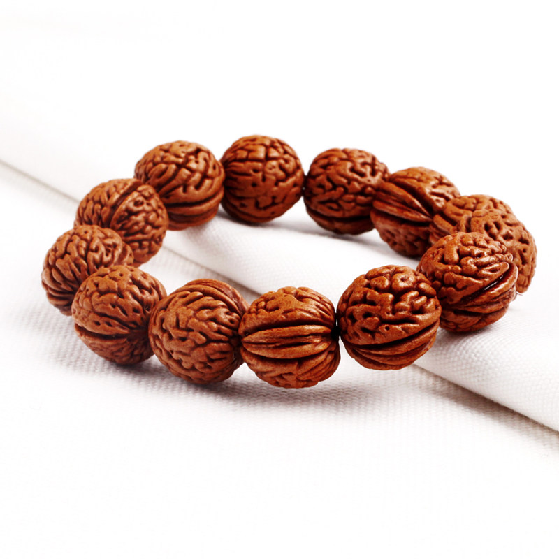 柏年久福野生红皮脑纹原料文玩精品小桃桃核木手串手串