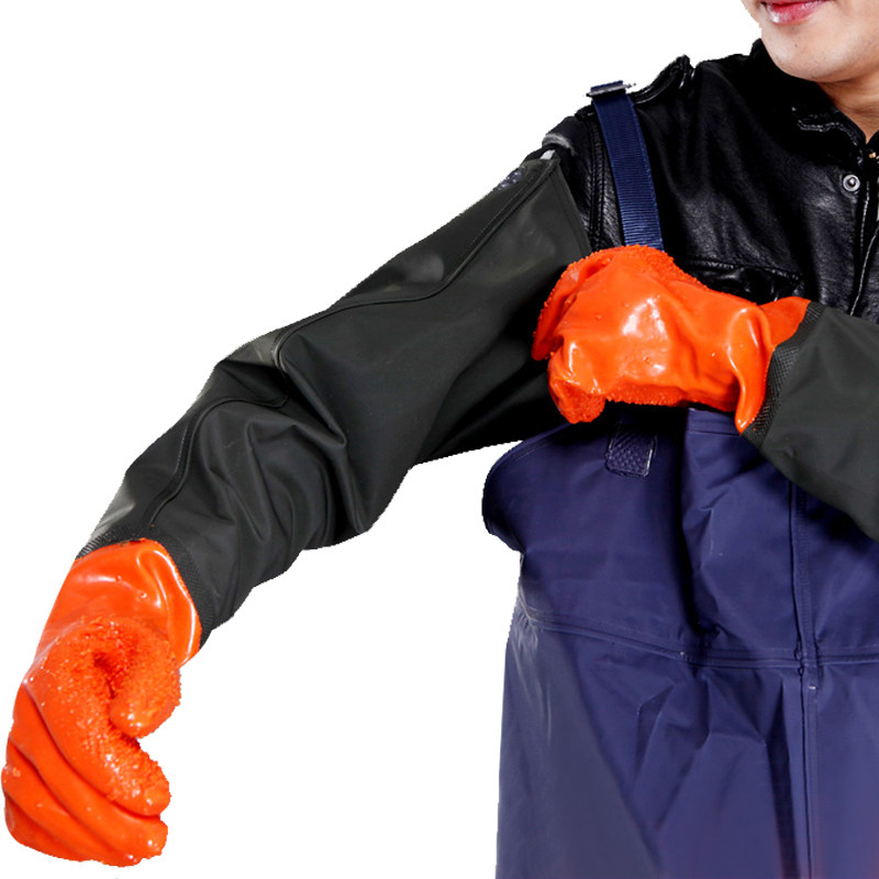 手套劳保防水加长加厚防滑洗车水产挖藕抓鱼手部防护用品
