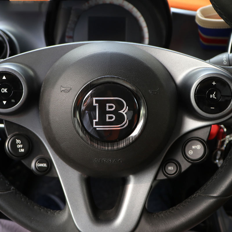 适用15-19款奔驰smart汽车方向盘巴博斯装饰斯玛特内饰汽车贴片