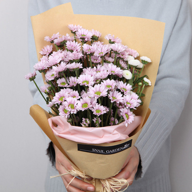 生日福州厦门合肥鲜花花白绿色小雏菊花束礼盒鲜花速递同城