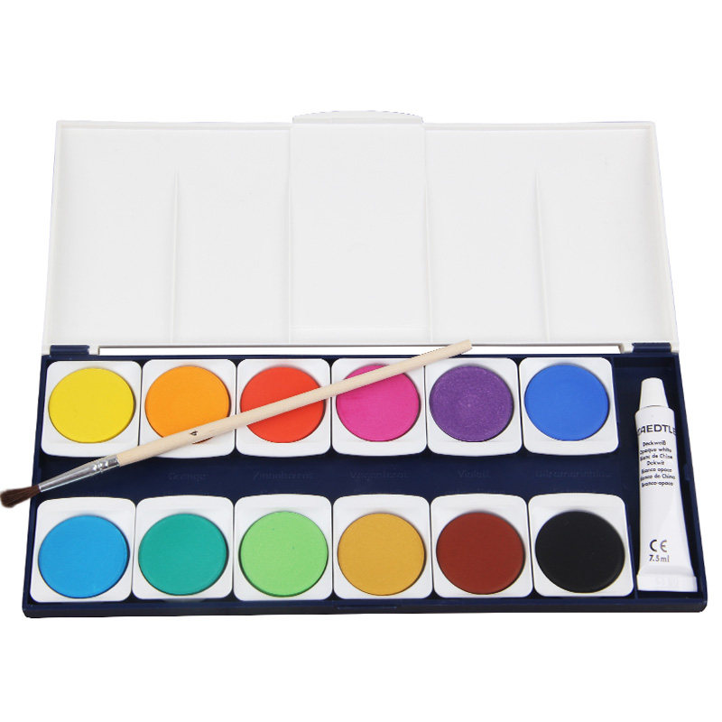 德国staedtler施德楼12色固体水彩颜料初学者调和自来水其它