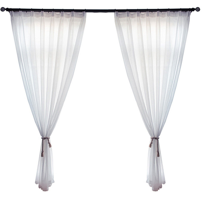 纱帘透光不透人白纱窗帘北欧简约飘窗客厅阳台沙隔断