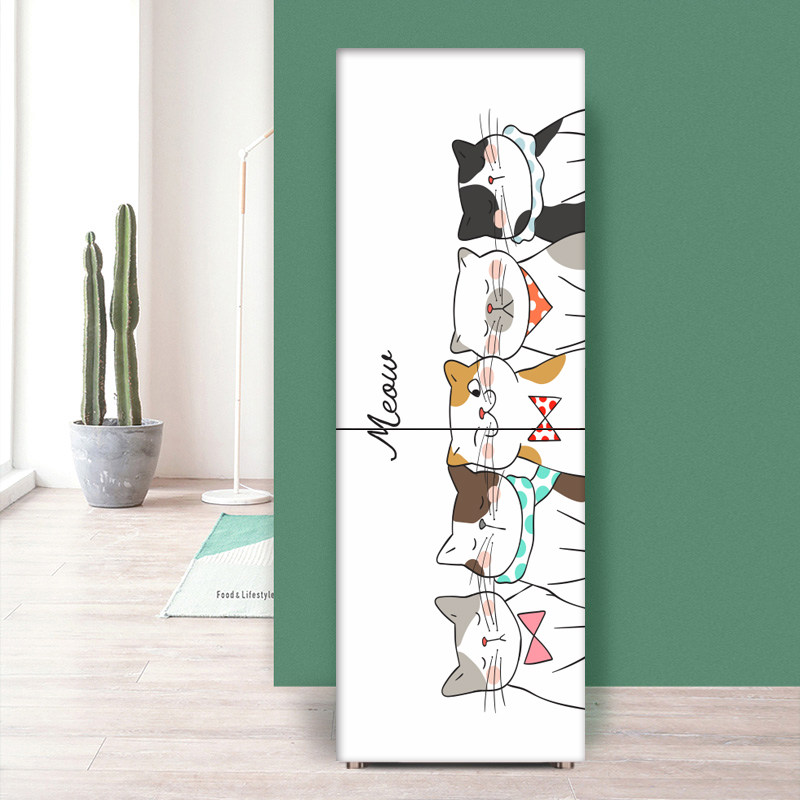 定制可爱爱吃不胖小猫冰箱贴纸装饰贴画全贴冰箱贴纸