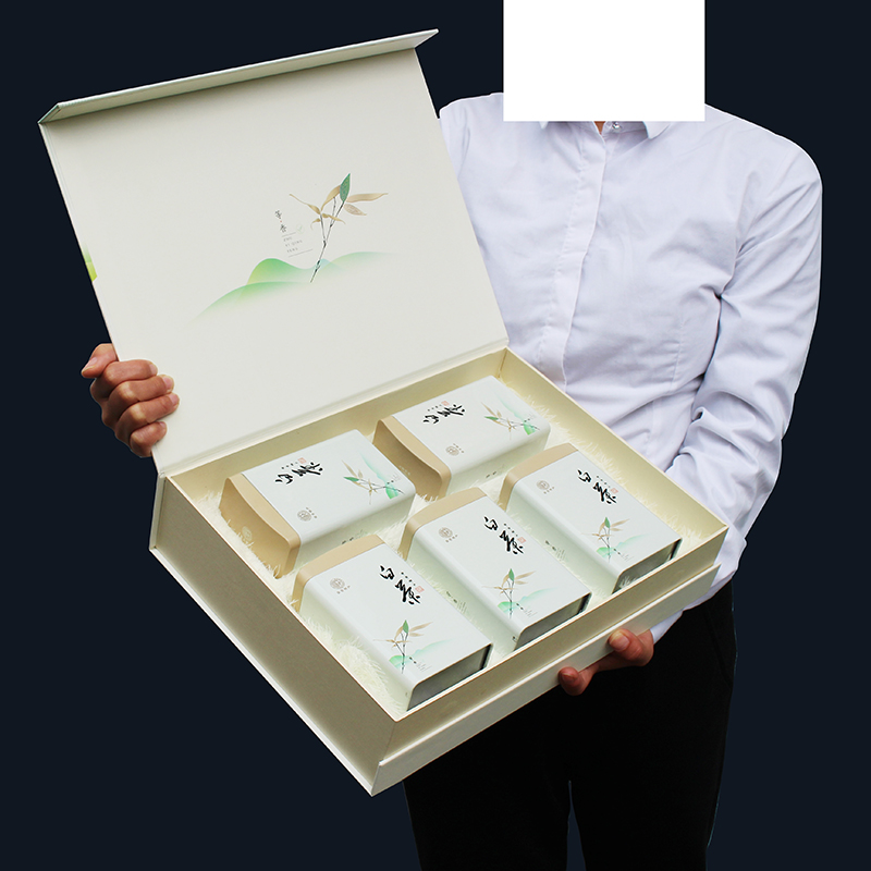高档安吉白茶礼盒空盒5罐250克黄金礼品盒