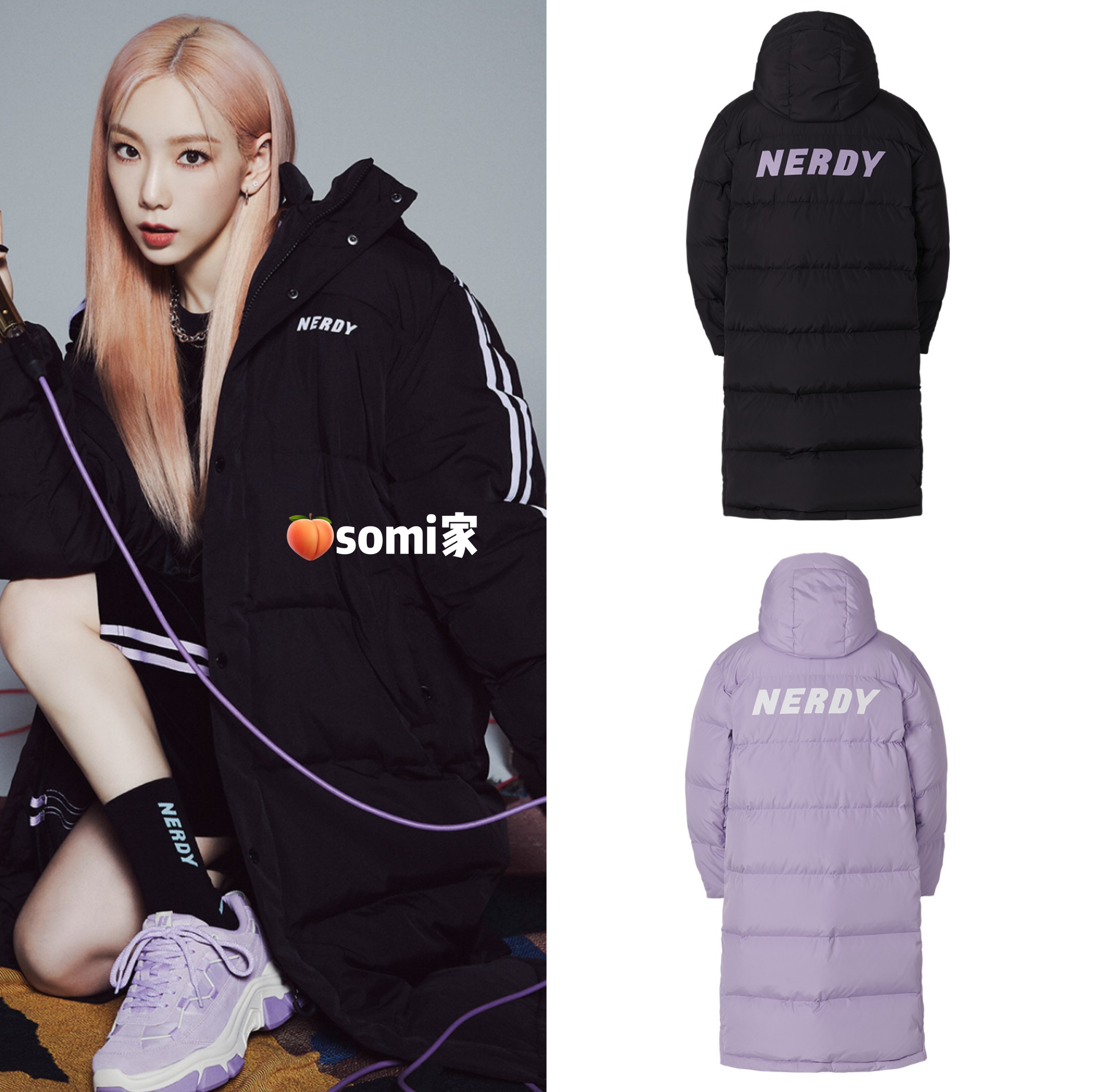 【反季特价】somi家 韩国直邮nerdy长款羽绒服短款两面穿 鹅绒