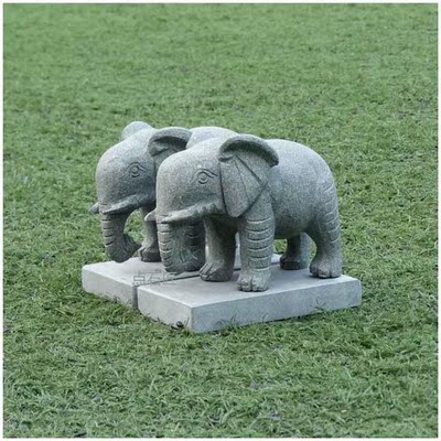 一对茶室阳台小石象雕刻石头象装饰室内展柜创意售价￥288累计销量:0