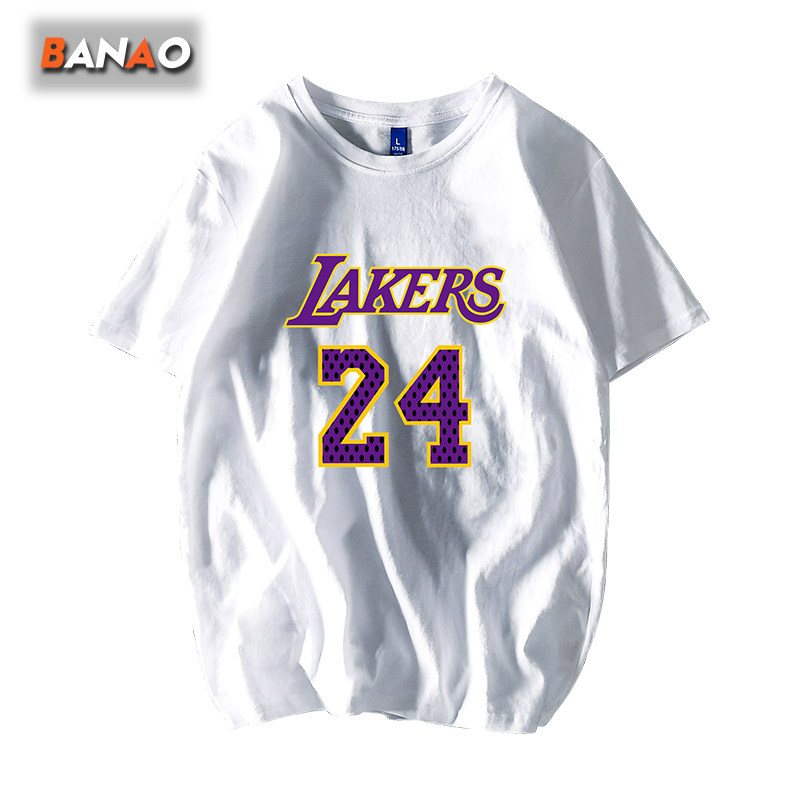 短袖t恤洛杉矶湖人队詹姆斯23号科比退役24号男女短袖衣服t恤纪念