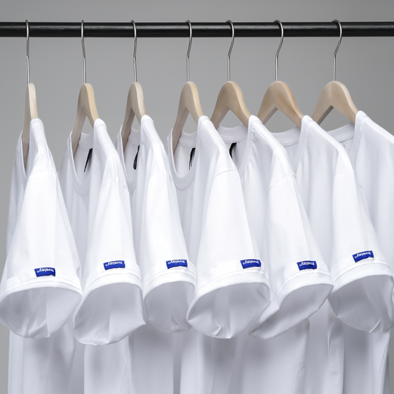 hvelay纯色基础款纯棉短袖T恤男ins日系简约宽松百搭打底半袖t男