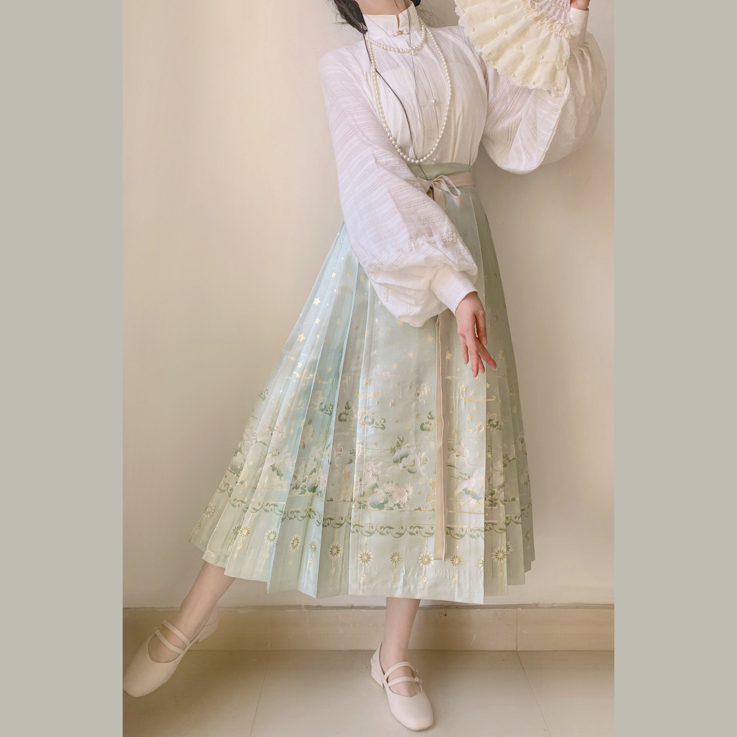 灯笼衫袂语汉服立领琵琶纯棉衬衫内搭汉服