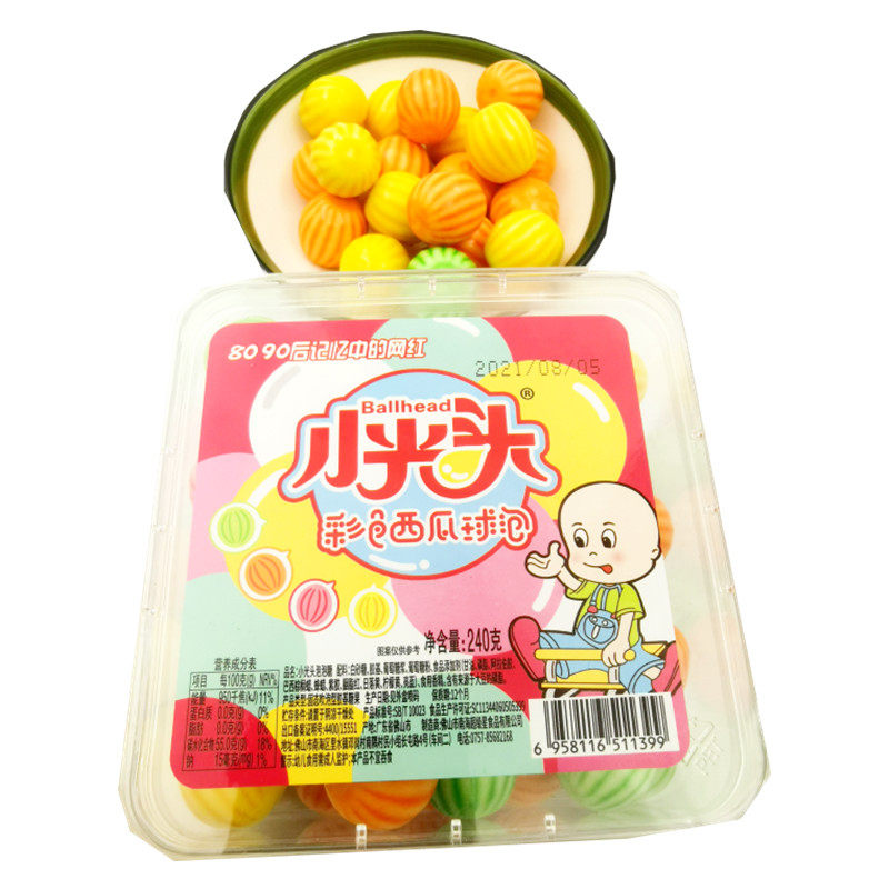 小光头西瓜泡泡糖漂亮口香糖年货糖果8090怀旧小时候糖果