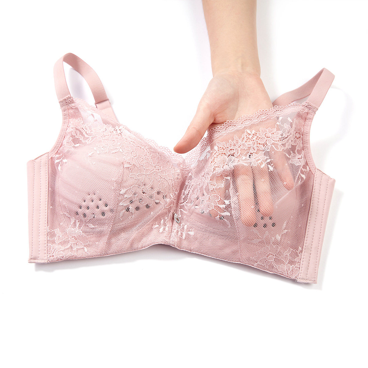 芬怡19夏季新品薄款洞洞杯文胸无钢圈透气上托聚拢女士内衣8968