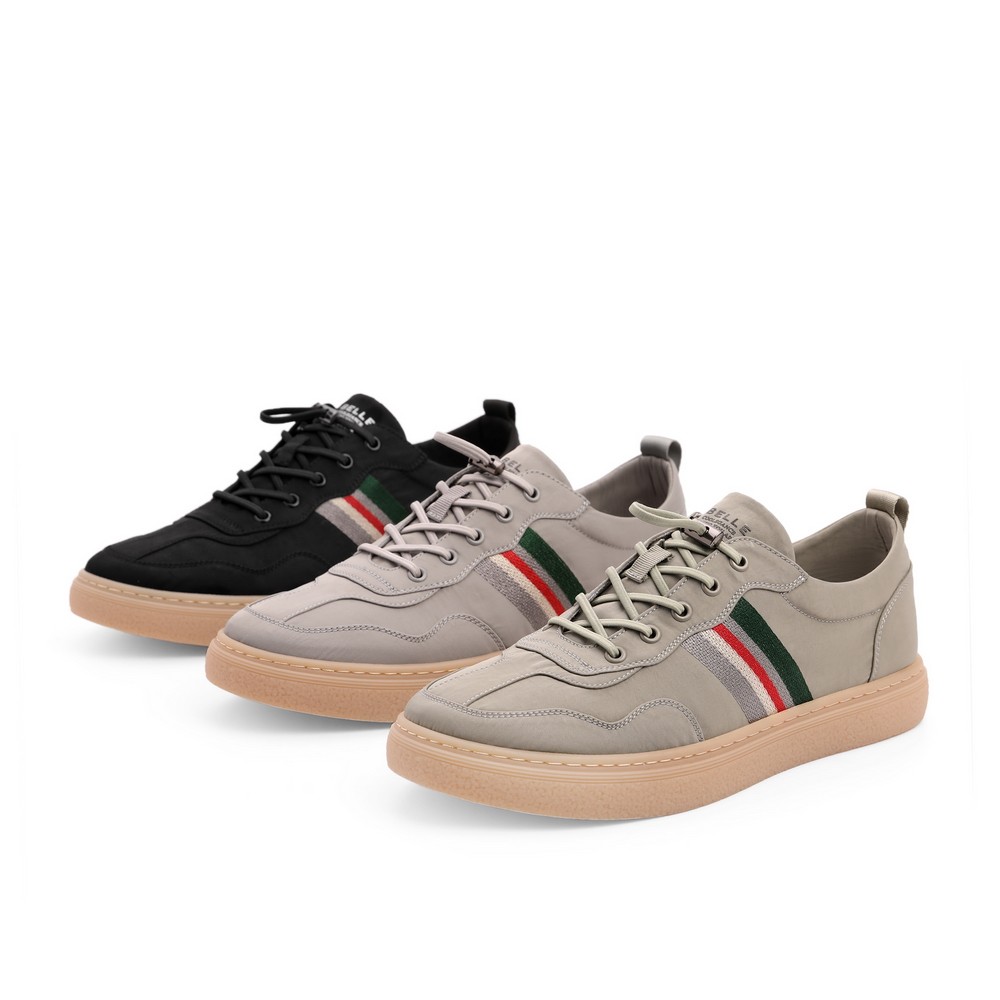 百丽春夏季新款商场同款撞色条纹男休闲板鞋德训鞋舒适7gf01bm1